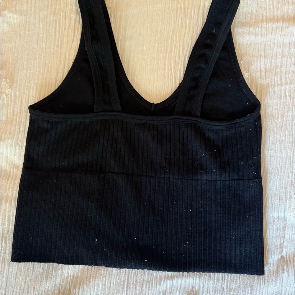 Black Ribbed Tank Top - Picture 2 of 3